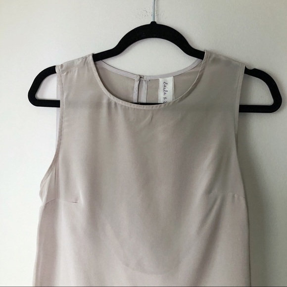 Anthro Laila & Savannah beige nude silk top XS - Picture 3 of 7